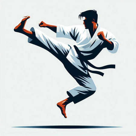 karateial arts, karate, sport, vector illustrationのイラスト素材