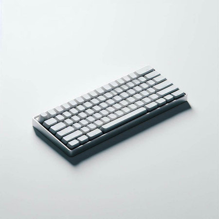 Computer keyboard on white background, close-up, view from aboveのイラスト素材