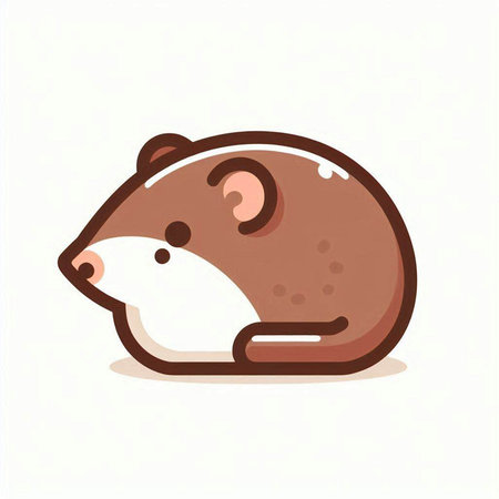 Cute hamster on white background. Vector illustration in cartoon style.のイラスト素材