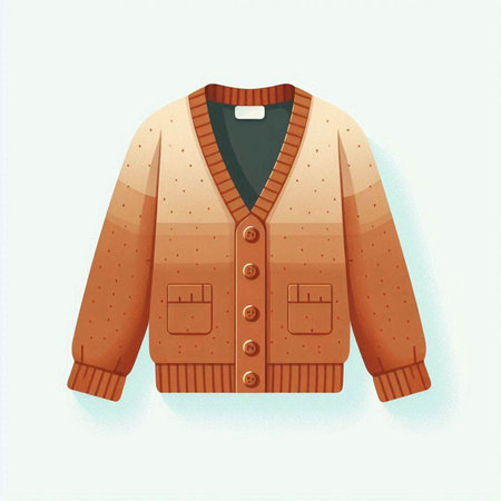 Vector illustration of a warm sweater on a white background in retro styleのイラスト素材