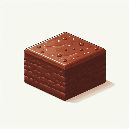 Illustration of a chocolate candy with drops of chocolate on a white backgroundのイラスト素材