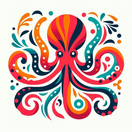 Octopus. Vector illustration. Colorful octopus. Decorative octopus.のイラスト素材