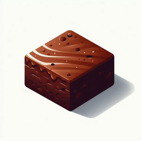 Illustration of chocolate cake on a white background - 3d render