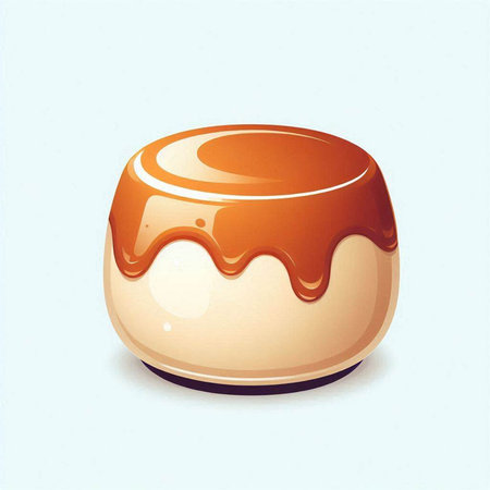 Illustration of a chocolate pudding on a white background, vector illustration