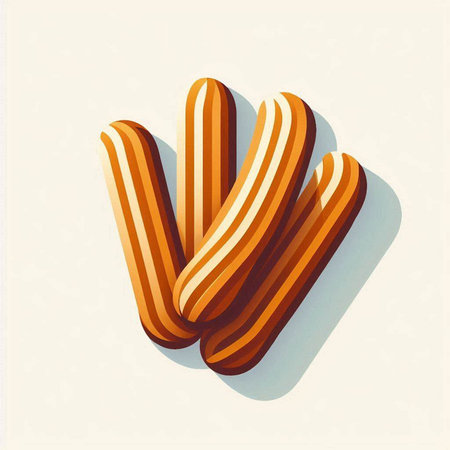 Vector illustration of a sausages isolated on a white background.