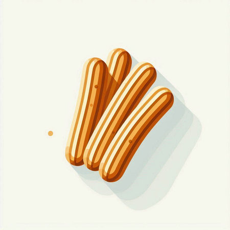 Fried sausages on a white background. Vector illustration.