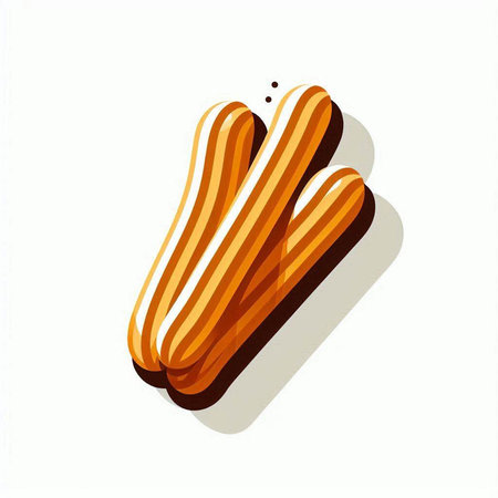 Fried sausages on a white background. Vector illustration.