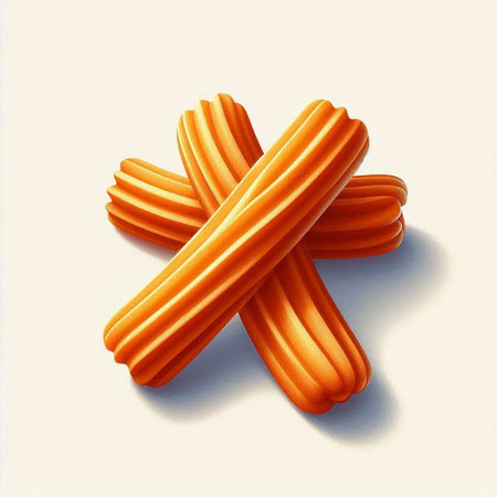 Orange sausage on a white background. 3D rendering. Illustration.