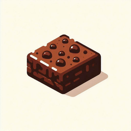 Chocolate cake. Vector illustration of a piece of chocolate cake.