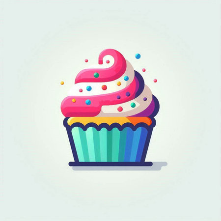 Cupcake icon. Vector illustration of cupcake. Flat design.