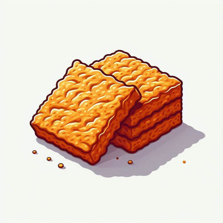 Illustration of a stack of crackers on a white background.