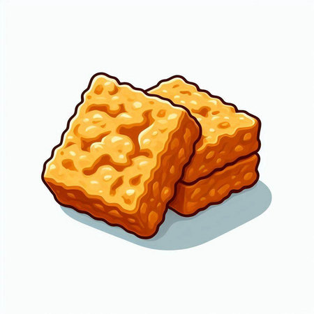 Illustration of a stack of crackers on a white background.