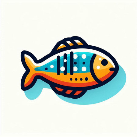 Fish icon. Vector illustration. Isolated on a white background.