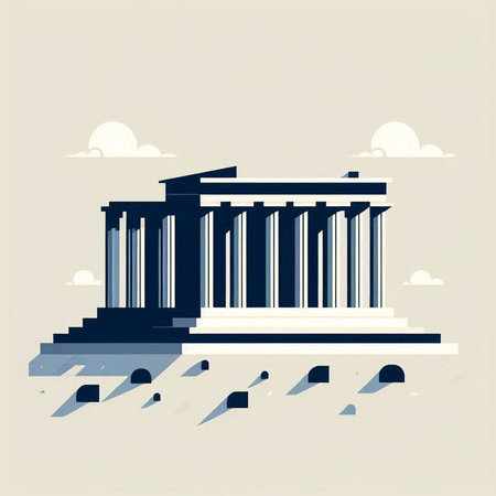 Athens, Greece - famous landmark, vector illustration in flat style