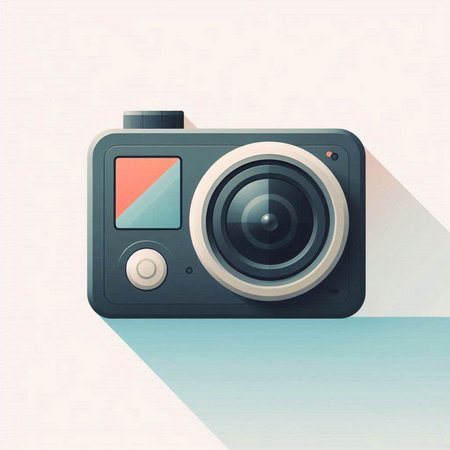 Retro camera on white background. Vector illustration. Eps 10.