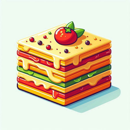 Illustration of a stack of colorful waffles. Vector illustration.