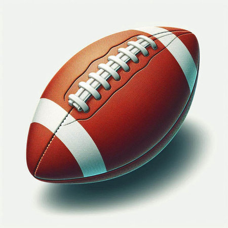 American football ball isolated on a white background. 3d render.