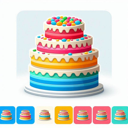 Illustration of colorful cake on white background - vector eps10