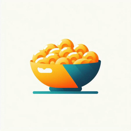 Illustration of a bowl of macaroni, vector illustration.