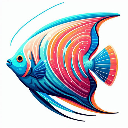 Colorful fish isolated on white background. Vector illustration. Eps 10.