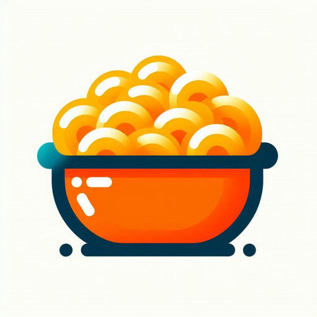 Noodles in a bowl. Vector illustration in flat style.の写真素材