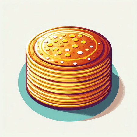 Illustration of a stack of pancakes on a white background, vector illustration