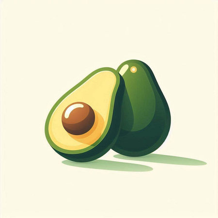 Avocado on white background. Vector illustration, eps10.