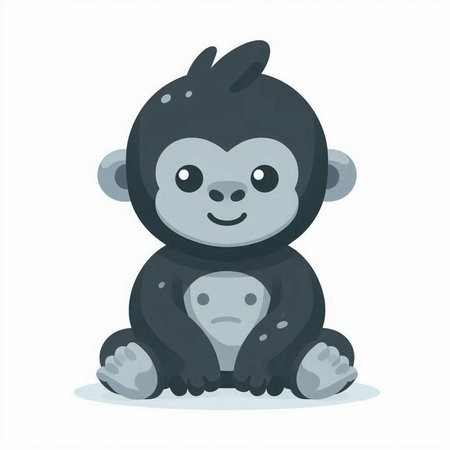 Chimpanzee. Cute cartoon animal. Vector illustration.