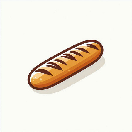 Illustration of a loaf of bread isolated on a white background.の写真素材