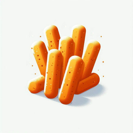Illustration of a bunch of sausages on a white background