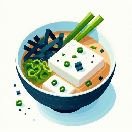 Illustration of japanese food in a bowl with chopsticksの写真素材