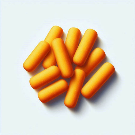 Illustration of orange crackers on a white background with soft shadow