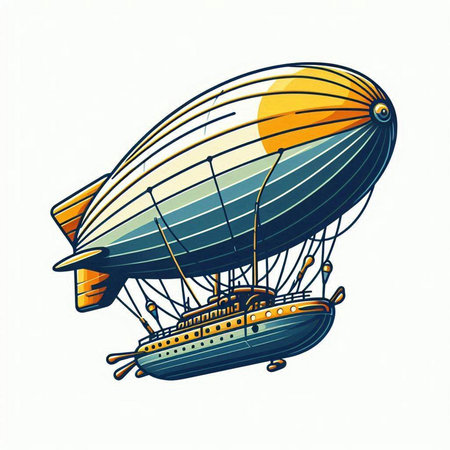 Illustration of a hot air balloon isolated on a white background.の写真素材