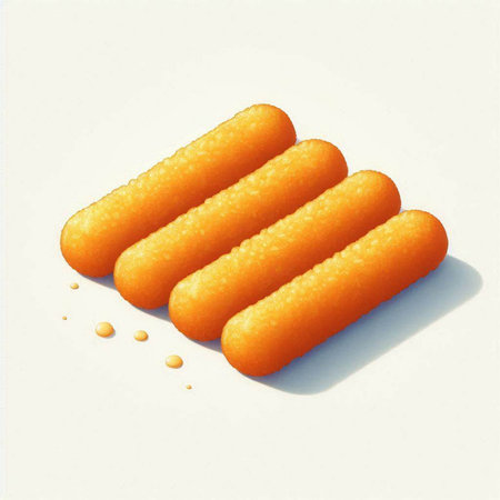 Illustration of cheese sticks on a white background - digitally generated image