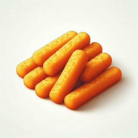 Cheese sticks on a white background. 3d rendering. Computer digital drawing.の写真素材
