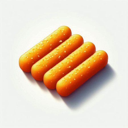 Illustration of a stack of sausages on a white backgroundの写真素材