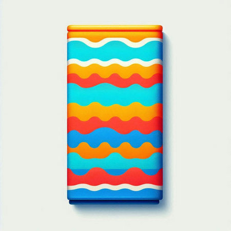 colorful striped gift box isolated on white background with clipping path.