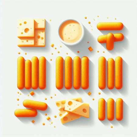 Set of cheese icons on white background. Vector illustration. Eps 10