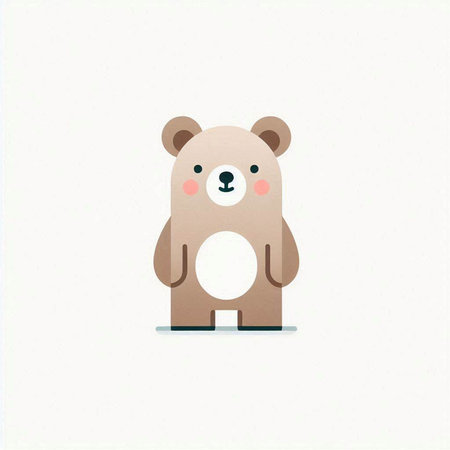 Cute cartoon bear on a white background. Vector illustration of a bear.