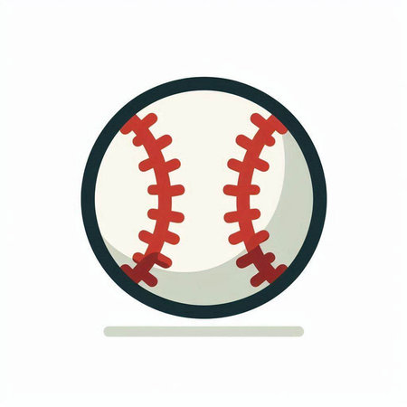 Baseball ball icon. Vector illustration. Isolated on white background.