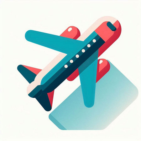 Airplane isometric icon isolated on white background. Vector illustration.