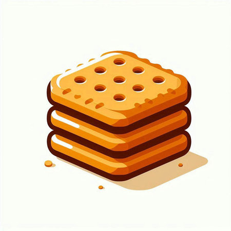 Illustration of a stack of delicious cookies on a white background.の写真素材