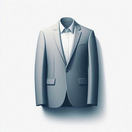 Men's suit on a white background. 3D rendering. Illustration.