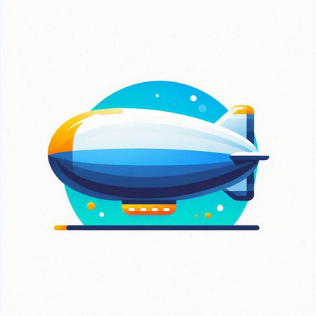 Airship icon in cartoon style. Vector illustration of airship.