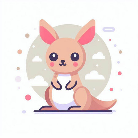 Kangaroo. Cute kangaroo. Vector illustration.の写真素材