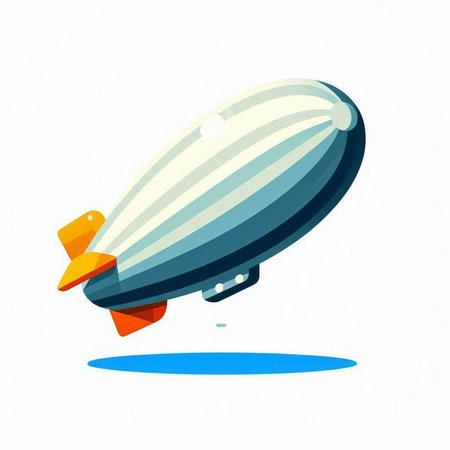 Illustration of a dirigible on a white background. Vector illustrationの写真素材