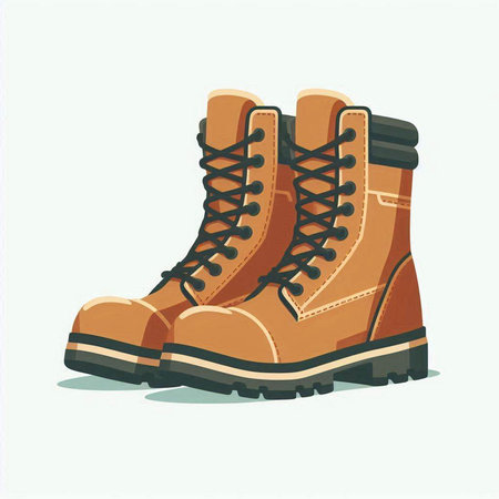 Vector illustration of a pair of hiking boots isolated on a white background