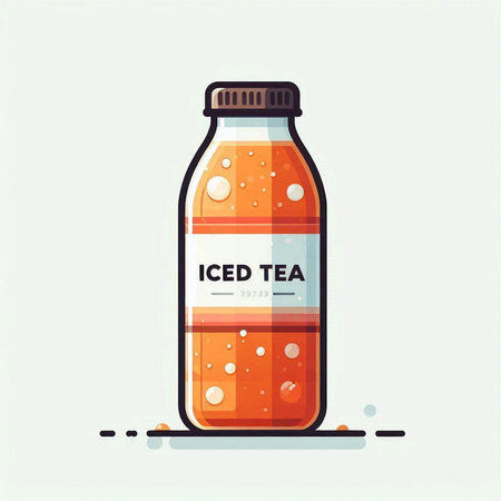 Illustration of a bottle with a cold drink. Vector illustration.