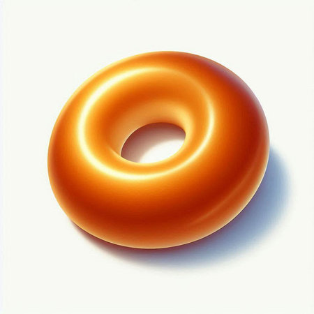 3d rendering of a donut on a white background with shadow