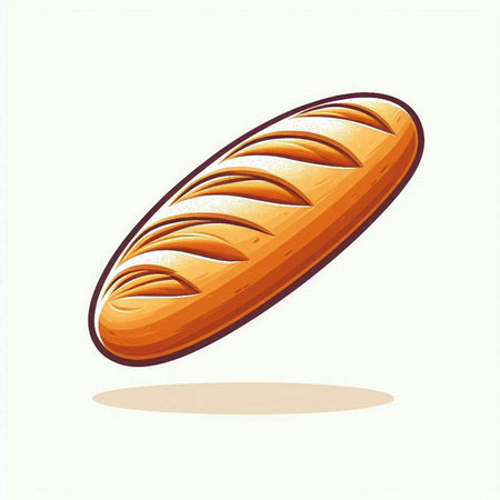 Illustration of a loaf of bread isolated on a white background.の写真素材